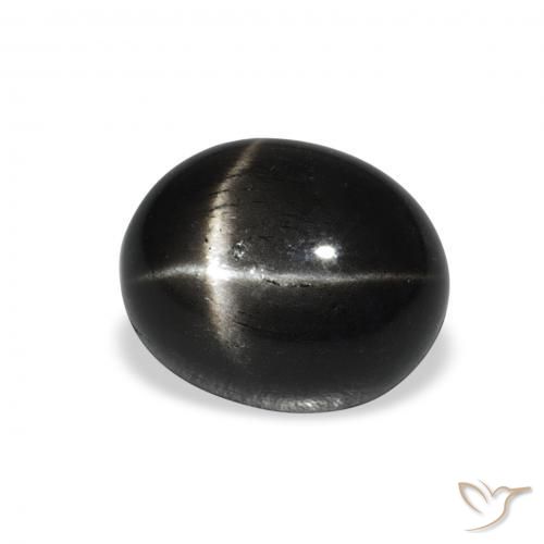 Diopside étoilé Noire naturelle ovale, 4.62 ct, Opaque