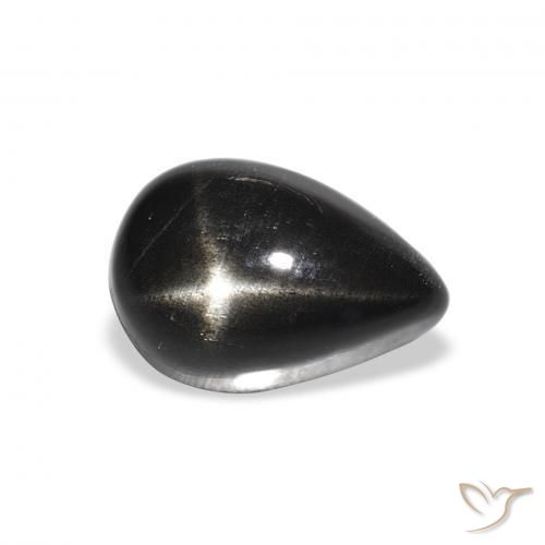 2.44ct Naturel Noire Diopside étoilé, En forme de poire, Opaque