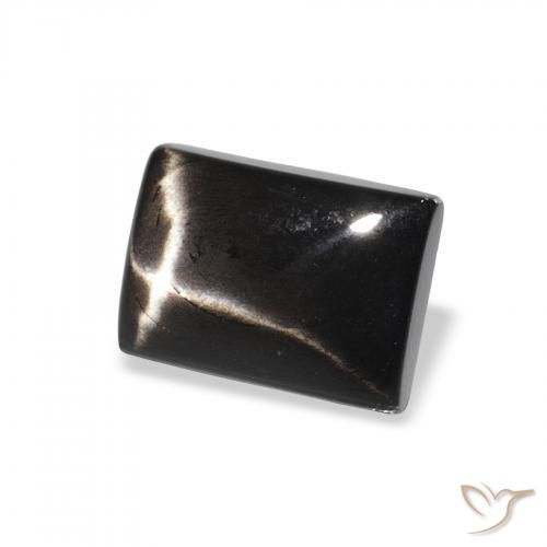 2.08ct Naturel Noire Diopside étoilé, Baquette, Opaque