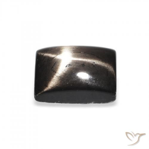 Diopside étoilé Noire naturelle Baquette, 2.08 ct, Opaque