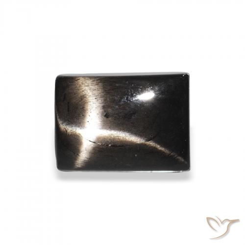 Diopside étoilé Noire naturelle Baquette, 2.08 ct, Opaque