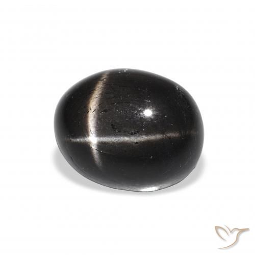 Diopside étoilé Noire naturelle ovale, 4.81 ct, Opaque