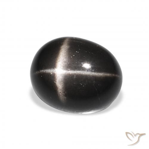 Diopside étoilé Noire naturelle ovale, 4.85 ct, Opaque