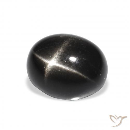 Diopside étoilé Noire naturelle ovale, 4.94 ct, Opaque