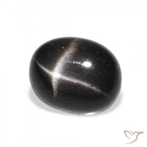 Diopside étoilé Noire naturelle ovale, 5.05 ct, Opaque