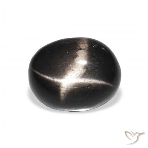 4.44ct Naturel Noire Diopside étoilé, ovale, Opaque