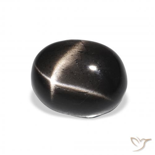 Diopside étoilé Noire naturelle ovale, 4.44 ct, Opaque