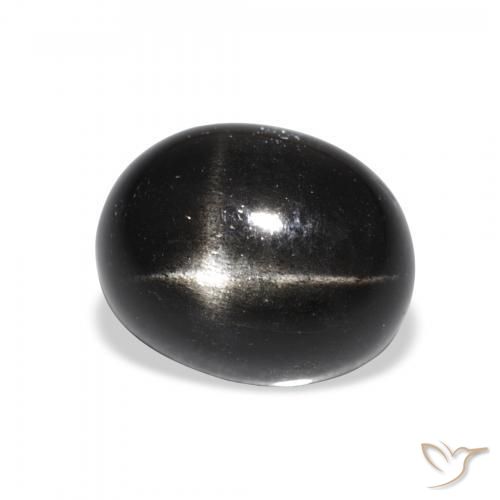 Diopside étoilé Noire naturelle ovale, 5.95 ct, Opaque
