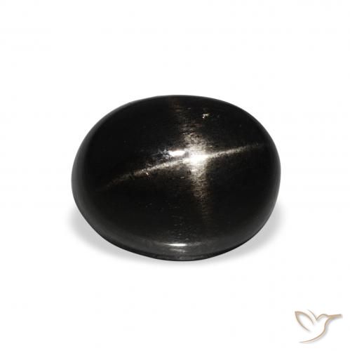 Diopside étoilé Noire naturelle ovale, 2.82 ct, Opaque