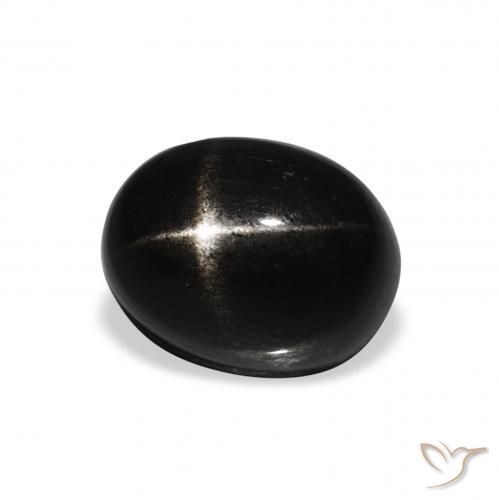 Diopside étoilé Noire naturelle ovale, 2.82 ct, Opaque