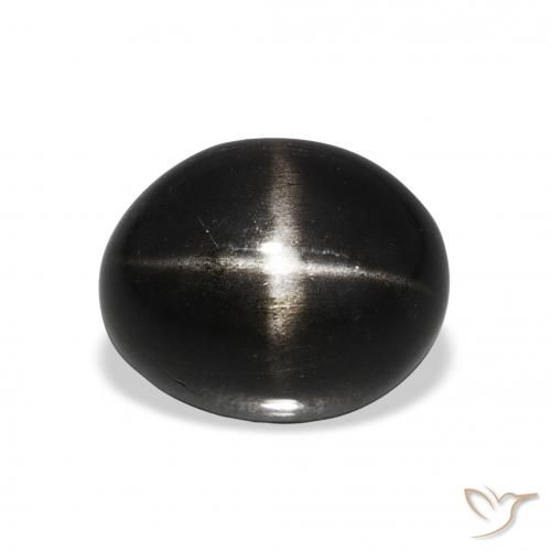 Diopside étoilé Noire naturelle ovale, 5.45 ct, Opaque