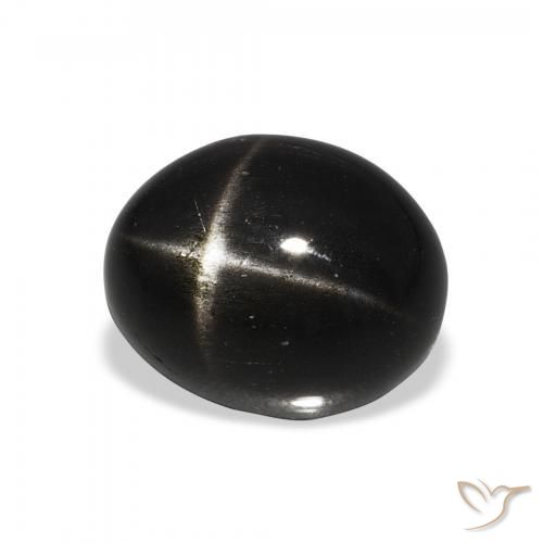 Diopside étoilé Noire naturelle ovale, 5.45 ct, Opaque