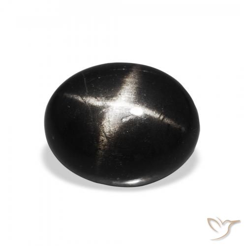 Diopside étoilé Noire naturelle ovale, 4.63 ct, Opaque