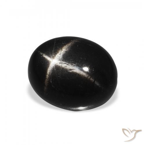 Diopside étoilé Noire naturelle ovale, 4.63 ct, Opaque