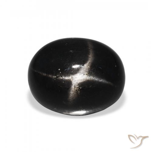 Diopside étoilé Noire naturelle ovale, 5.70 ct, Opaque