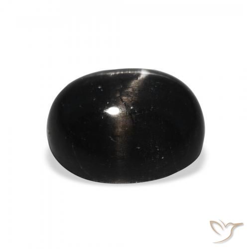 Diopside étoilé Noire naturelle ovale, 5.70 ct, Opaque
