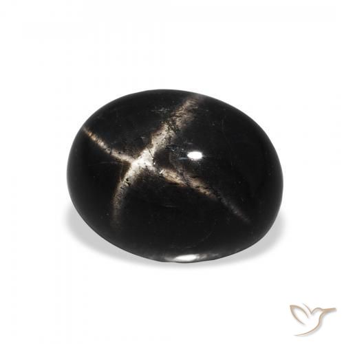 Diopside étoilé Noire naturelle ovale, 5.11 ct, Opaque