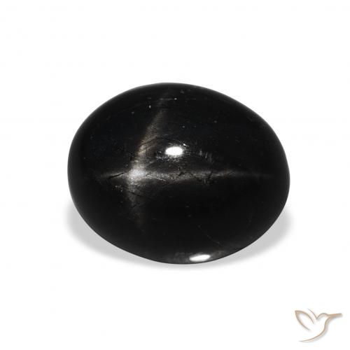 Diopside étoilé Noire naturelle ovale, 4.42 ct, Opaque