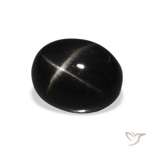Diopside étoilé Noire naturelle ovale, 5.32 ct, Opaque