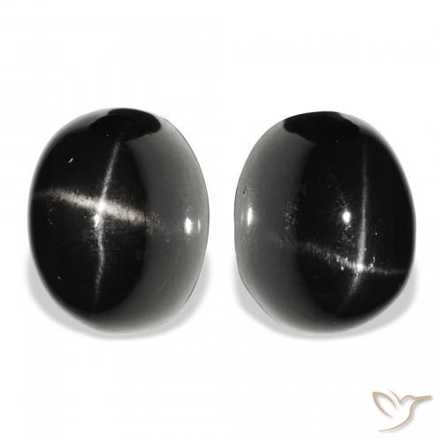 12.09ctw Noire Diopside étoilé, ovale, Opaque