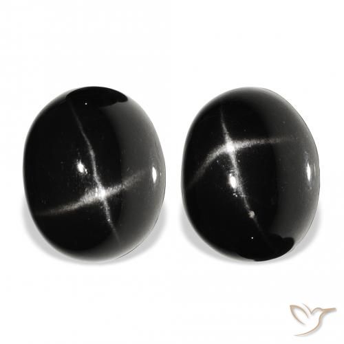 13.24ctw Naturel Noire Diopside étoilé, ovale, Opaque