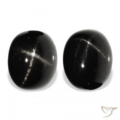 12.24ctw Naturel Noire Diopside étoilé, ovale, Opaque