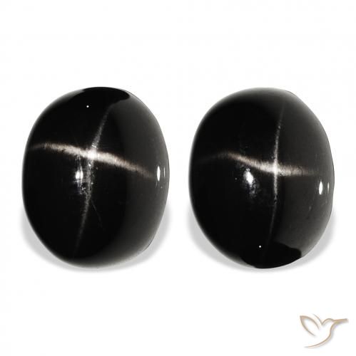 10.09ctw Naturel Noire Diopside étoilé, ovale, Opaque