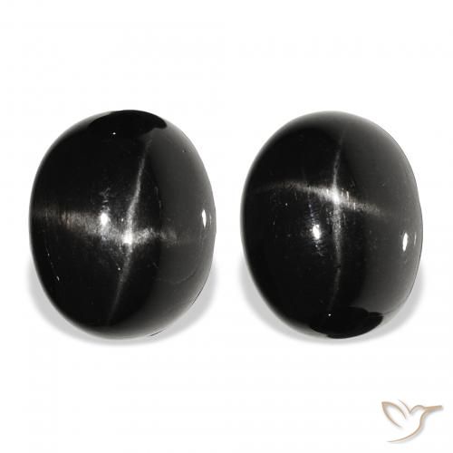 12.00ctw Naturel Noire Diopside étoilé, ovale, Opaque