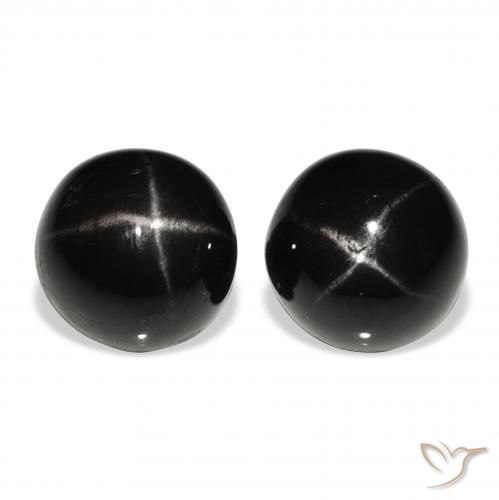 6.77ctw Naturel Noire Diopside étoilé, Tour, Opaque