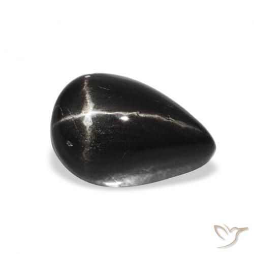 Diopside étoilé Noire naturelle En forme de poire, 2.24 ct, Opaque