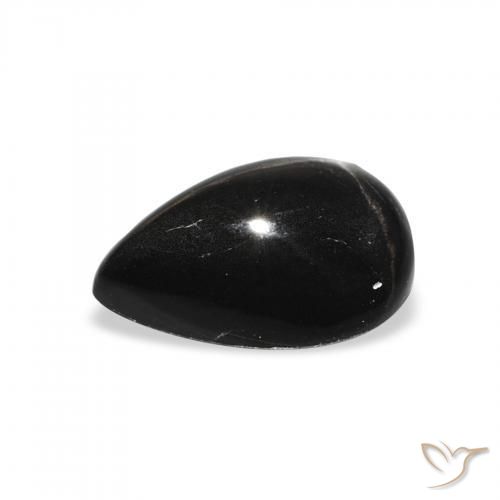 Diopside étoilé Noire naturelle En forme de poire, 2.24 ct, Opaque