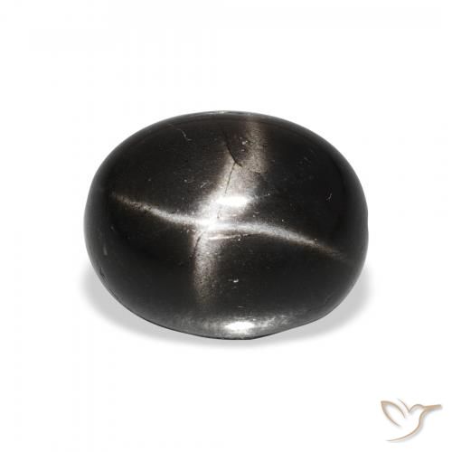Diopside étoilé Noire naturelle ovale, 5.27 ct, Opaque