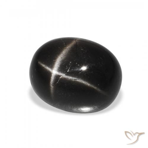 Diopside étoilé Noire naturelle ovale, 5.27 ct, Opaque