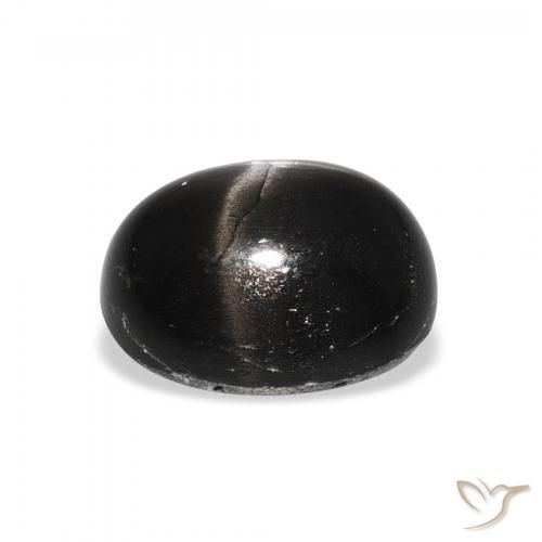 Diopside étoilé Noire naturelle ovale, 5.27 ct, Opaque