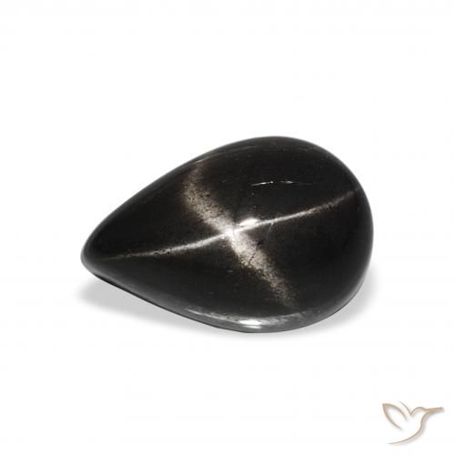 2.66ct Naturel Noire Diopside étoilé, En forme de poire, Opaque