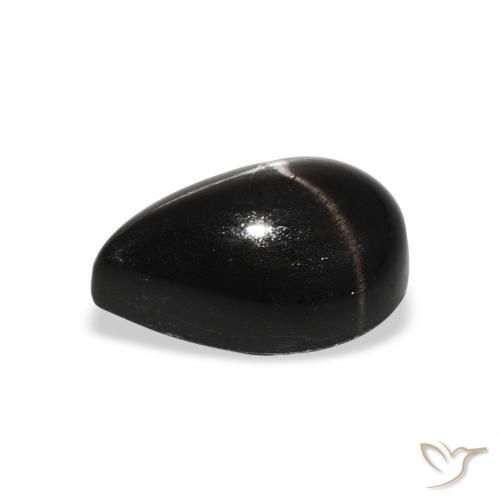 Diopside étoilé Noire naturelle En forme de poire, 2.66 ct, Opaque