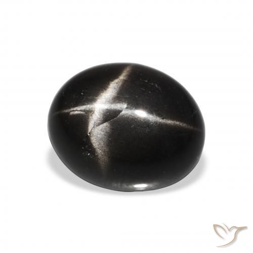 Diopside étoilé Noire naturelle ovale, 5.13 ct, Opaque