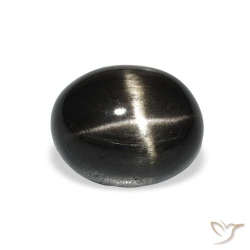 Diopside étoilé Noire naturelle ovale, 5.32 ct, Opaque