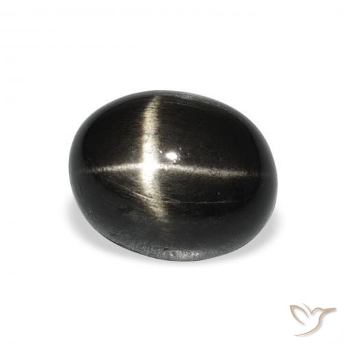 Diopside étoilé Noire naturelle ovale, 5.32 ct, Opaque