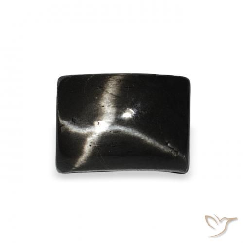 2.85ct Naturel Noire Diopside étoilé, Baquette, Opaque