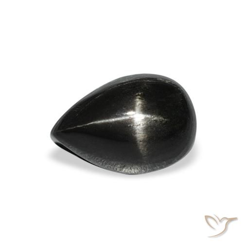 3.33ct Naturel Noire Diopside étoilé, En forme de poire, Opaque