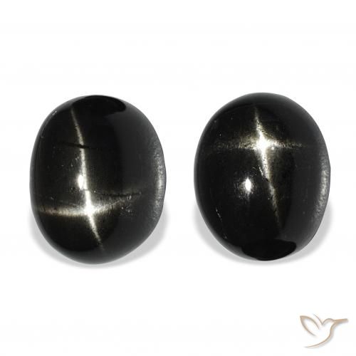 12.04ctw Naturel Noire Diopside étoilé, ovale, Opaque