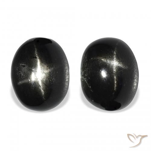 9.92ctw Naturel Noire Diopside étoilé, ovale, Opaque