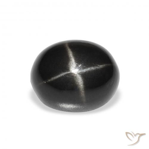 Diopside étoilé Noire naturelle ovale, 5.51 ct, Opaque