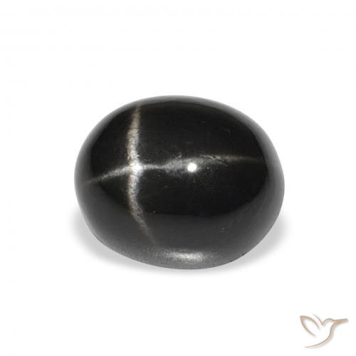 Diopside étoilé Noire naturelle ovale, 5.51 ct, Opaque