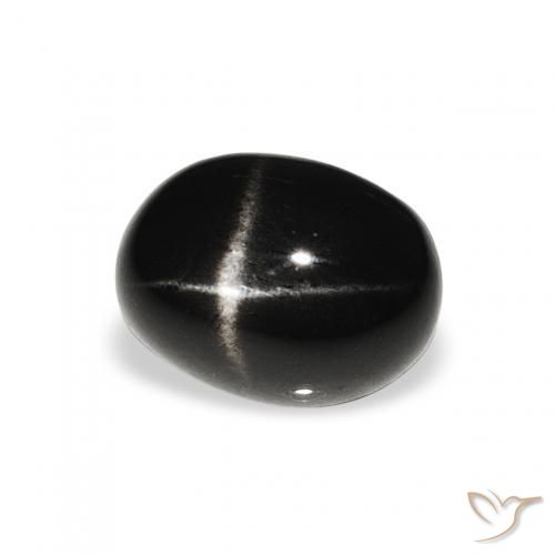 Diopside étoilé Noire naturelle ovale, 1.44 ct, Opaque