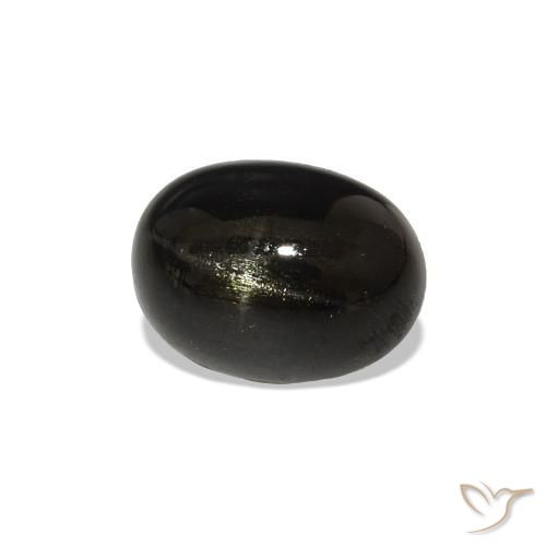 Diopside étoilé Noire naturelle ovale, 1.38 ct, Opaque