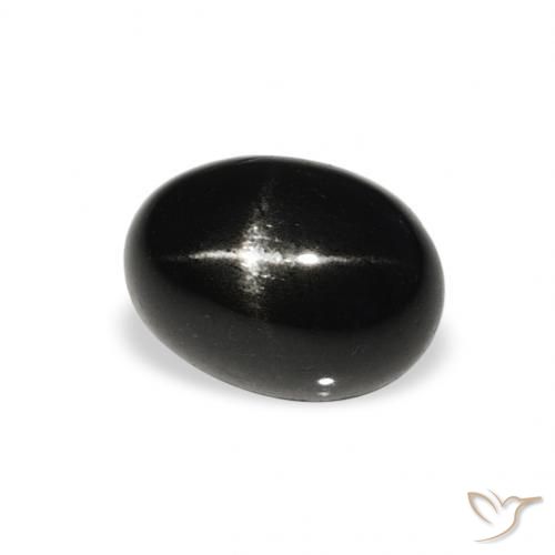 Diopside étoilé Noire naturelle ovale, 1.34 ct, Opaque