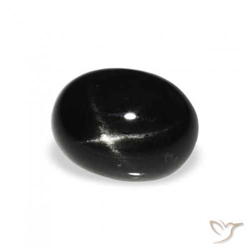 Diopside étoilé Noire naturelle ovale, 1.41 ct, Opaque