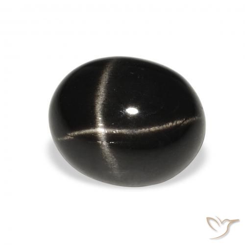 Diopside étoilé Noire naturelle ovale, 5.80 ct, Opaque